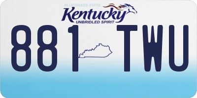 KY license plate 881TWU