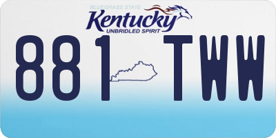 KY license plate 881TWW