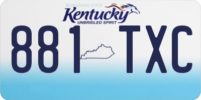 KY license plate 881TXC