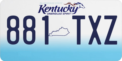 KY license plate 881TXZ