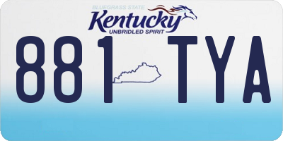 KY license plate 881TYA
