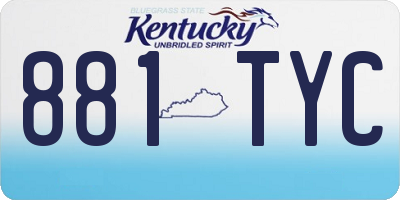 KY license plate 881TYC