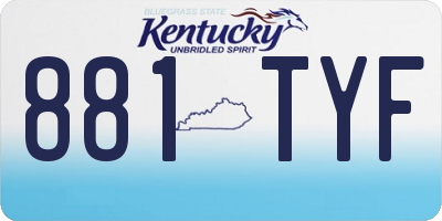 KY license plate 881TYF