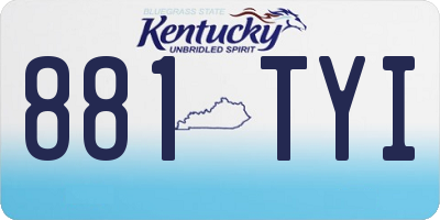 KY license plate 881TYI