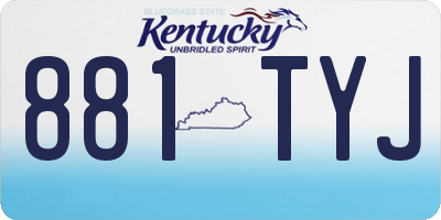 KY license plate 881TYJ