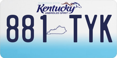 KY license plate 881TYK