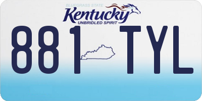 KY license plate 881TYL