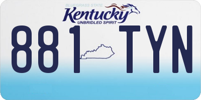 KY license plate 881TYN
