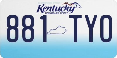 KY license plate 881TYO