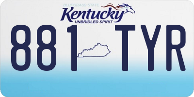 KY license plate 881TYR