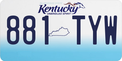 KY license plate 881TYW