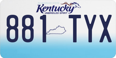 KY license plate 881TYX