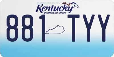 KY license plate 881TYY