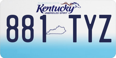 KY license plate 881TYZ