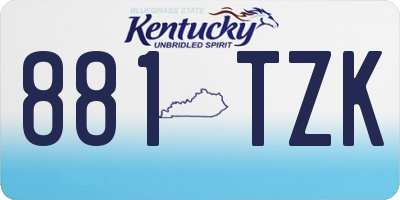 KY license plate 881TZK