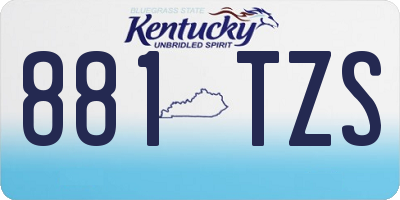 KY license plate 881TZS