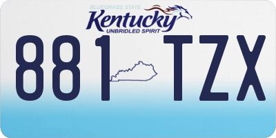 KY license plate 881TZX