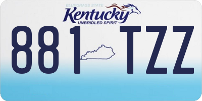 KY license plate 881TZZ