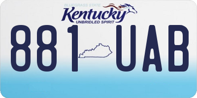 KY license plate 881UAB