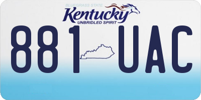 KY license plate 881UAC