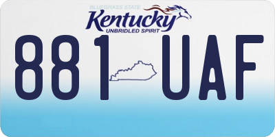 KY license plate 881UAF