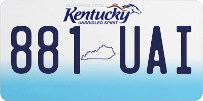 KY license plate 881UAI