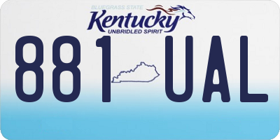 KY license plate 881UAL