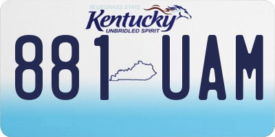 KY license plate 881UAM