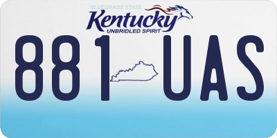 KY license plate 881UAS