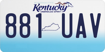 KY license plate 881UAV
