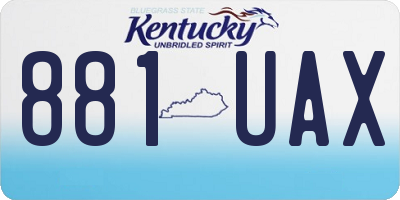 KY license plate 881UAX