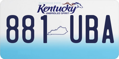 KY license plate 881UBA