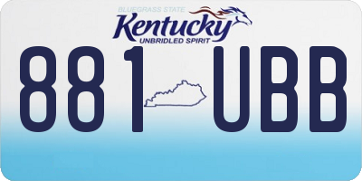 KY license plate 881UBB