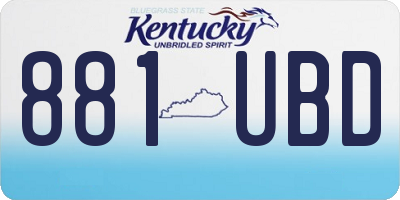 KY license plate 881UBD
