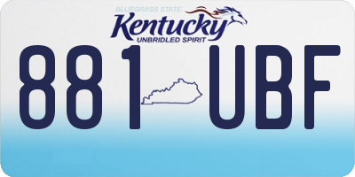 KY license plate 881UBF