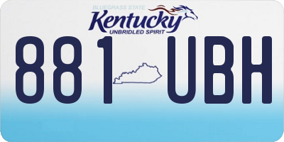 KY license plate 881UBH