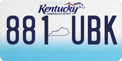 KY license plate 881UBK