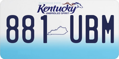 KY license plate 881UBM
