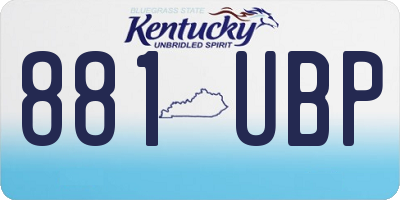 KY license plate 881UBP