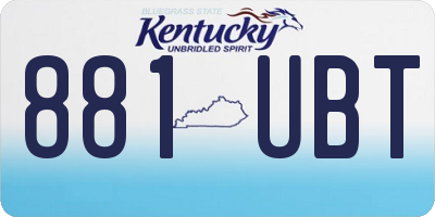 KY license plate 881UBT