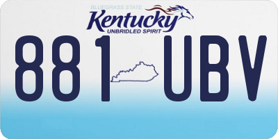 KY license plate 881UBV
