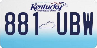 KY license plate 881UBW