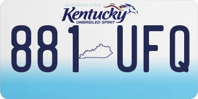 KY license plate 881UFQ
