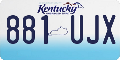 KY license plate 881UJX