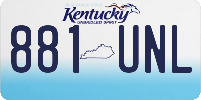 KY license plate 881UNL