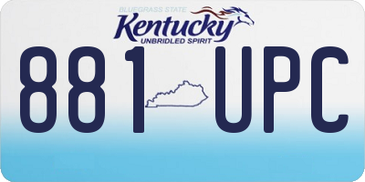 KY license plate 881UPC