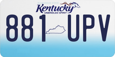 KY license plate 881UPV