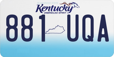KY license plate 881UQA