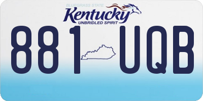 KY license plate 881UQB