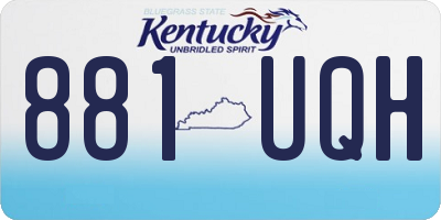 KY license plate 881UQH